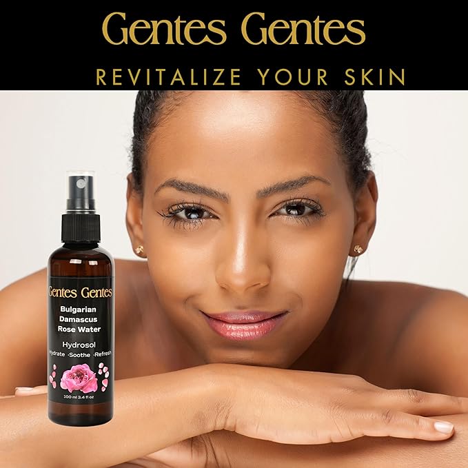 100% Pure Bulgarian Damascus Rose Water Hydrosol – Luxury Facial Toner for Hydration & Radiant Skin, Body Mist & Pillow Spray | Natural Skincare | 3.4 fl oz-GlimoraGlow