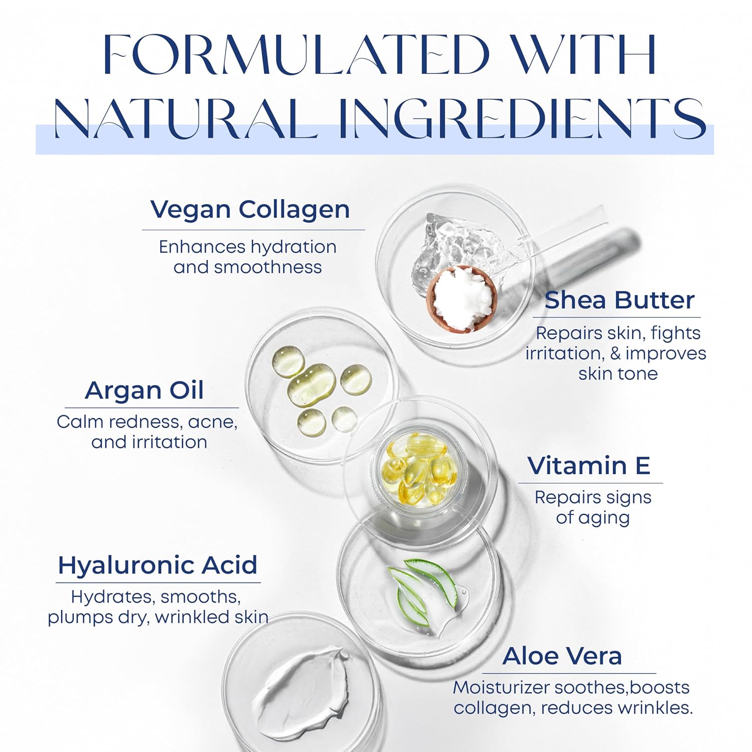 Hyaluronic Acid & Collagen Face Moisturizer - Dermatologist Tested, Anti-Aging, Restores Elasticity - Hydrating, Clean Beauty, Cruelty-Free Korean Skincare for All Skin Types - 1.69 Fl oz-GlimoraGlow