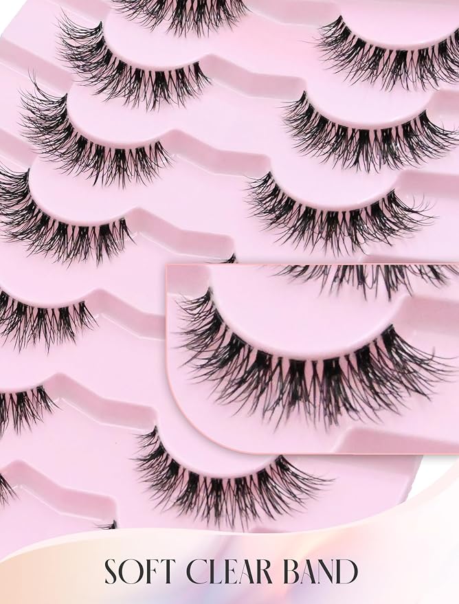 False Eyelashes Cat Eye Lashes Wispy Lashes Fake Lashes Natural Lashes Fake Eyelashes Natural Eyelashes Mink Lashes K4-GlimoraGlow