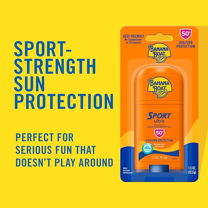 Banana Boat Sport Ultra SPF 50 Lip Sunscreen Twin Pack | SPF Lip Balm Pack & Sport Ultra, Reef Friendly, Broad Spectrum Sunscreen Stick, SPF 50, 1.5oz.-GlimoraGlow