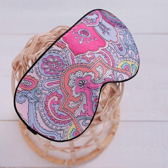100% Pure Silk Eye Mask Sleep Eye Mask Eye Cover Eyeshade Sleeping Eye Mask Printed Colors (#12)-GlimoraGlow