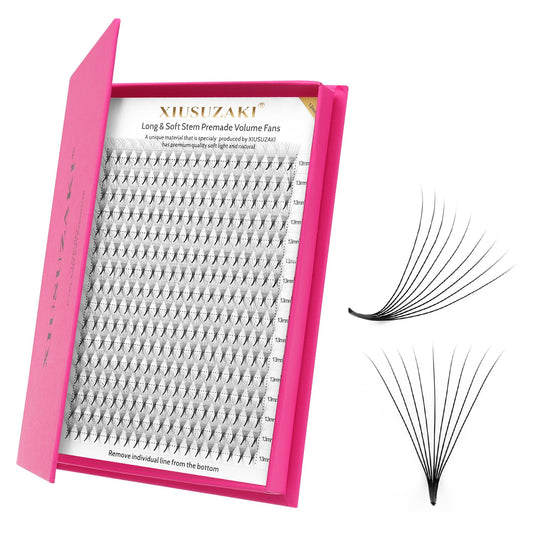 Premade Fans Eyelash Extensions 9D Volume Lash Extensions 0.07 Thickness Eyelash Extension D Curl Premade Lash Fans Mix 9-16mm Fluffy Soft Handmade Lash Fan Eyelashes(9D-0.07-D,9-16mm)-GlimoraGlow