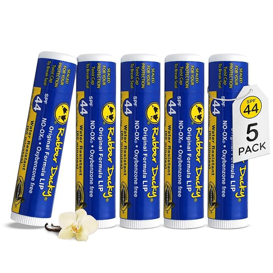 Rubber Ducky | Lip Sunscreen, Lip Balm with SPF 44, Water Resistant Sunscreen Lip Balm | Vegan, Untinted, Vanilla Flavor, with Vitamin E | All Season - Broad Spectrum Sunscreen for Lips-GlimoraGlow