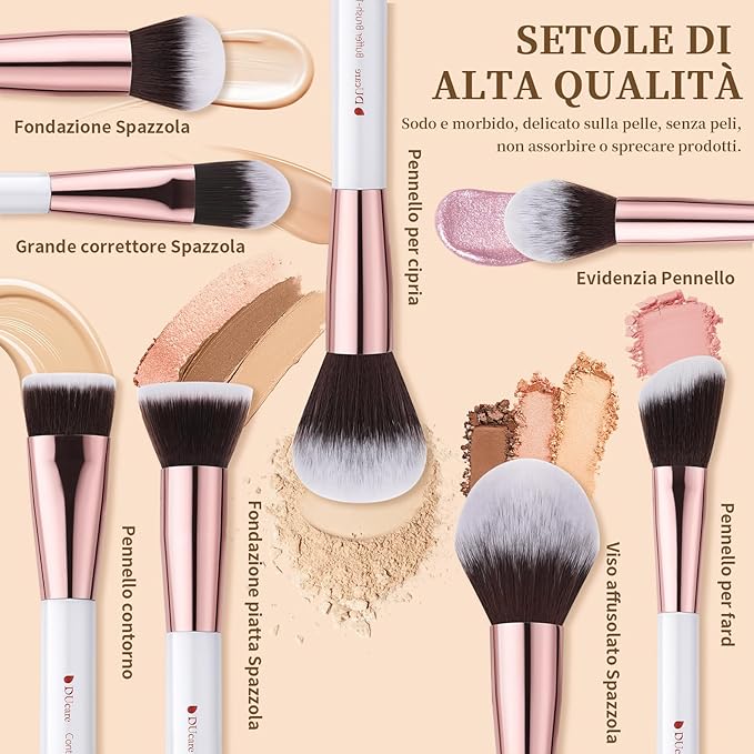 DUcare Makeup Brushes Set Professional 27Pcs Makeup Brushes Premium Synthetic Kabuki Foundation Blending Face Powder Blush Concealers Eye Shadows Make Up Brushes Kit White-GlimoraGlow