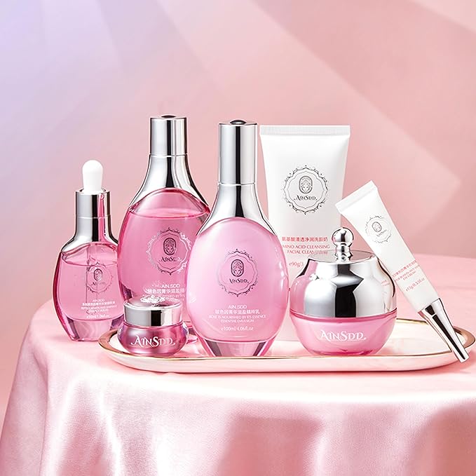 Hyaluronic Acid Anti Aging Skin Care Set Daily Skincare Kit For Women Gift Set 7 Pieces Women Beauty Set-GlimoraGlow