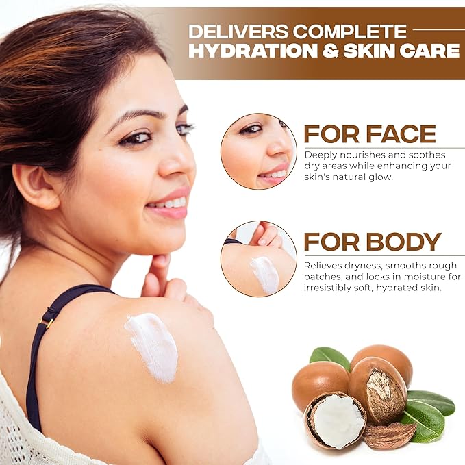 AZMERA Handcrafted Whipped Shea Body Butter – Luxurious Vanilla Bean Scented Moisturizer for Dry, Sensitive Skin, Argan Oil & Vitamin E – Vegan, Non-Greasy Skincare – 8.82 oz-GlimoraGlow