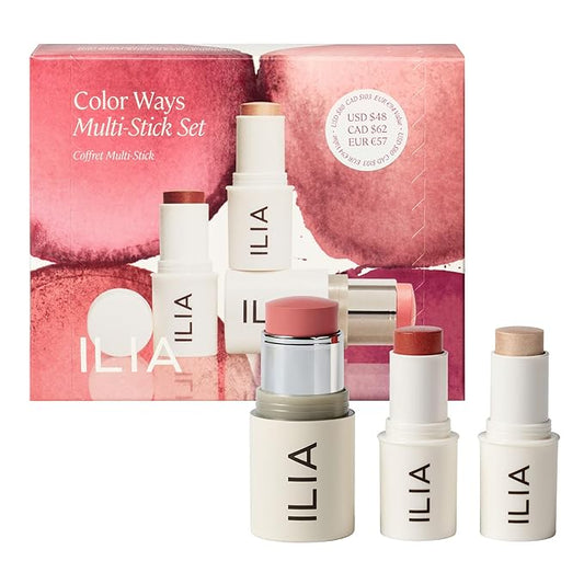ILIA - Natural Color Ways Multi-Stick Set For Cheeks + Lips | Non-Toxic, Vegan, Cruelty-Free, Clean Makeup-GlimoraGlow