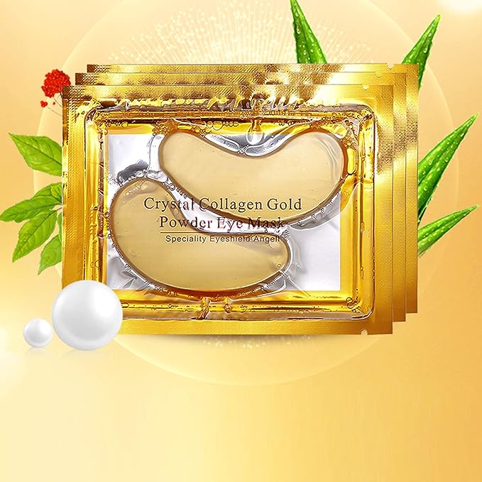 20 Pack Collagen Crystal Lip Masks, Gold Under Eye Masks Set Natural Moisturizing Gel Anti-Aging Anti Chapped Hydrating Reducing Puffiness Dark Circles and Wrinkles Lip Eye Pads for Women Men-GlimoraGlow