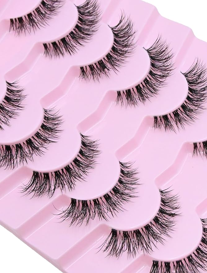 False Eyelashes Cat Eye Lashes Wispy Lashes Fake Lashes Natural Lashes Fake Eyelashes Natural Eyelashes Mink Lashes K4-GlimoraGlow