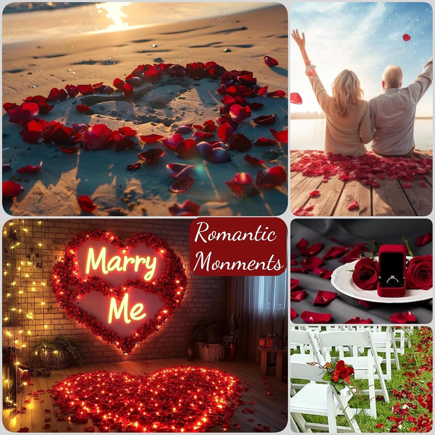 300 PCS Dried Real Red Rose Flower Petals Confetti for Wedding, 2.82oz Preserved Freeze Flower Girl Petals for Romantic Night Wedding Proposal Centerpeice Shower Party Decor