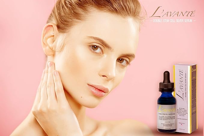 Double Stem Cell Silver Serum - Anti-aging, Anti-wrinkle and Skin Rejuvenation Treatment for Face and Neck, Scar and Acne Treatment, Moisturizer, Skin Hydration-GlimoraGlow