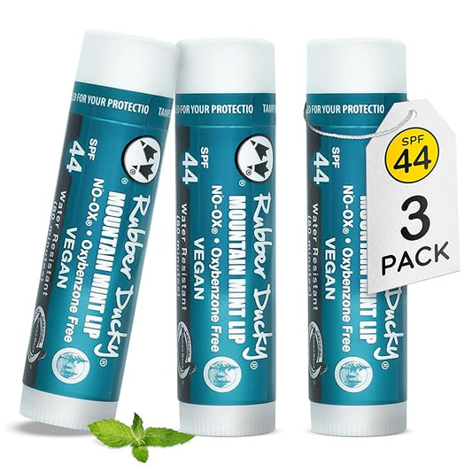 Rubber Ducky | Lip Sunscreen, Lip Balm with SPF 44, Waterproof Sunscreen Lip Balm | Vegan, Untinted, Mint Flavor, with Vitamin E | All Season - Broad Spectrum Sunscreen for Lips-GlimoraGlow