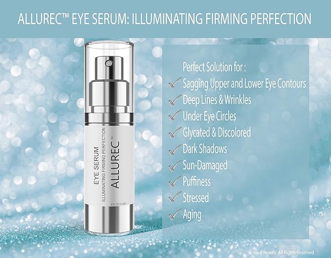 ALLUREC™ Eye Cream Serum: Illuminating Firming Perfection. Best Eye Serum Peptides Cream for Firming Lifting Eyelids Anti- Aging Winkles Bags Dark Circle Puffiness Total Effects.-GlimoraGlow