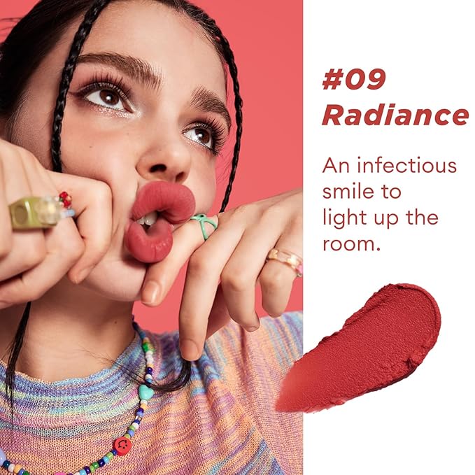 ITY Velvet Matte Finish Lip Stain-Mousse Textured Lip Clay, Conceals Lip Lines, Rich Pigment Lip Tint Lipsticks,2 Pack, 0.14 oz (4g) in Ruby, Radiance-GlimoraGlow