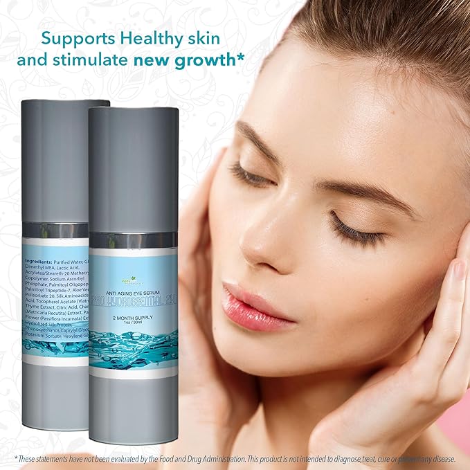 Pro Hydrossential 2x Serum - Anti Aging Eye Serum - Help Improve Dark Circles, Puffy Eyes, Wrinkles, & Eye Bags - Exfoliating Vitamin C Serum with Lactic Acid - Aid Collagen Production & Soothe Skin-GlimoraGlow