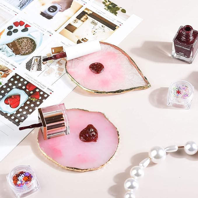 2 Pieces Nail Art Palettes Nail Polish Palette Mixing Palette Makeup Plate Nail Plates for Nail Art Nail Tip Holder Nail Art Display-GlimoraGlow