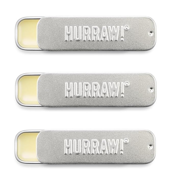 Hurraw! Coconut, Mint, Vanilla Lip Balm Slim Slider Tins, 3 Pack Bundle: Organic, Certified Vegan, Cruelty and Gluten Free. Non-GMO, All Natural Ingredients. Bee, Shea, Soy and Palm Free. Made in USA-GlimoraGlow