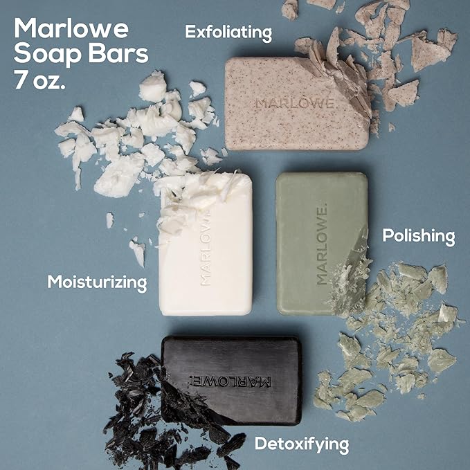 MARLOWE. No. 108 Lightly Exfoliating Soap Bar, 7oz, Polishing, Moisturizing & Cleansing Bar Soap for Men, Made with Natural Ingredients-GlimoraGlow