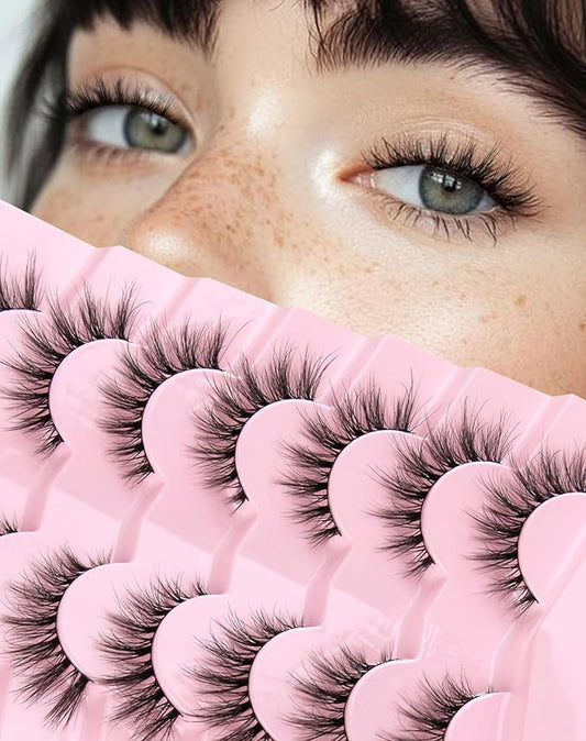 Cat Eye Lashes False Eyelashes Mink Lashes Wispy Eyelashes Natural Look Fake Eyelashes Mink Lashes Fluffy False Lashes UP8-GlimoraGlow