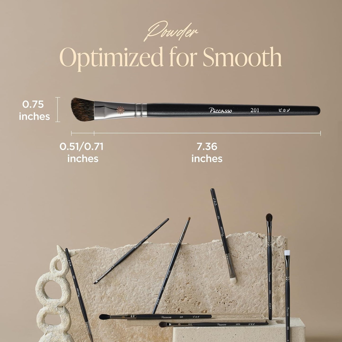 Piccasso 201 Nose Shading Brush – Soft Hair Makeup Brush for Nose Shaper and Face Makeup, Small Angled Brush for Precise Contouring and Blending, Korean Professional Beauty Tool for Daily Use-GlimoraGlow