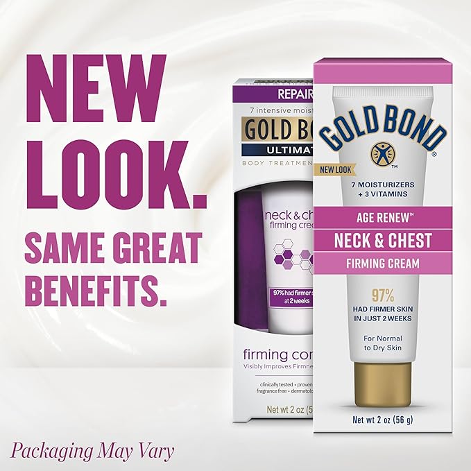 Gold Bond Age Renew Neck & Chest Firming Age Renew Cream, 2 oz., Clinically Tested Skin Firming Cream-GlimoraGlow