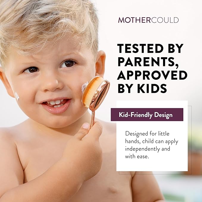 Premium Sunscreen Brush Set – Kids & Baby Sunblock Applicator with Metal Handles, Travel Bag, 2 Brushes, 2 Caps, & Cleaning Mat – Rose Gold – Mess-Free Sun Care (2 Pack) (Rose Gold)-GlimoraGlow