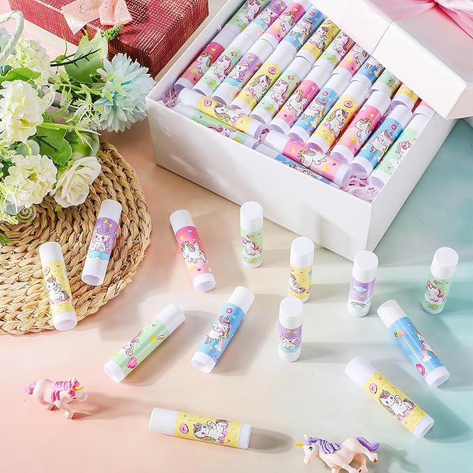 100 Pcs Unicorn Party Favors Lip Balms Bulk for Kids Birthday Party Moisturizing Lip Balm for Unicorn Themed Celebration Gifts Lip Care Products for Classroom Rewards Favor Party Supplies-GlimoraGlow