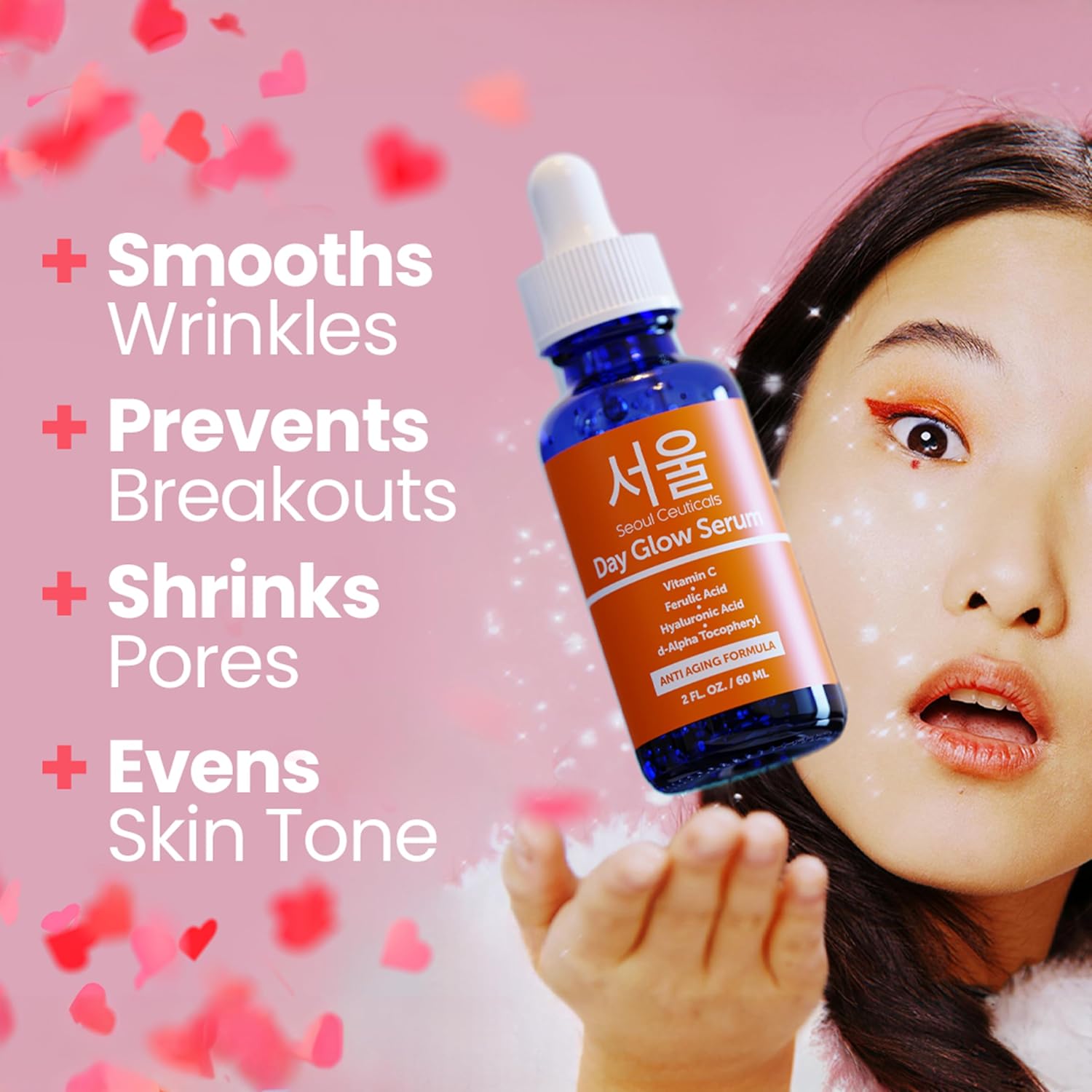 SeoulCeuticals Large 2oz Korean 20% Vitamin C Hyaluronic Acid Serum + CE Ferulic Acid - Potent Anti Aging, Anti Wrinkle K Beauty-GlimoraGlow