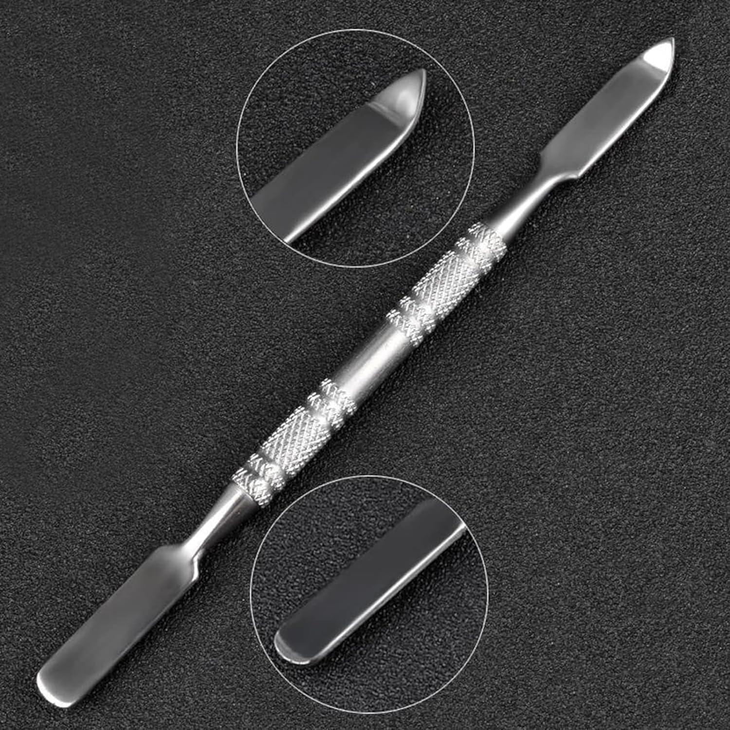 2 Pcs Resin Nail Palette Nail Polish Palette Nail Art Palette with Stainless Stirring Rod (Gray and White)-GlimoraGlow