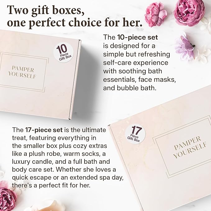 10-Piece Spa Gift Box for Women | Self-Care Set with Eye Mask, Loofa,Bath Bombs,Face Masks,Bubble Bath, Lotion, Body Wash & Bath Salt | Gift for Mom, Grandma, Wife, Bridesmaid or Loved Ones-GlimoraGlow