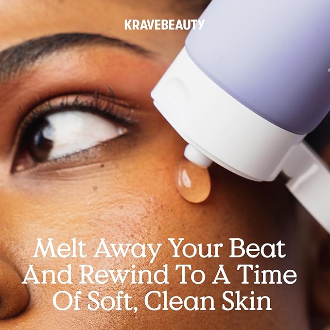 KraveBeauty Double Cleanse Duo, Makeup Re-Wined + Matcha Hemp Cleanser, Gentle Makeup Remover & Hydrating Cleanser, Hydrates and Preps Skin, Vegan & Cruelty Free, 3.38 fl oz 4.05 fl oz-GlimoraGlow