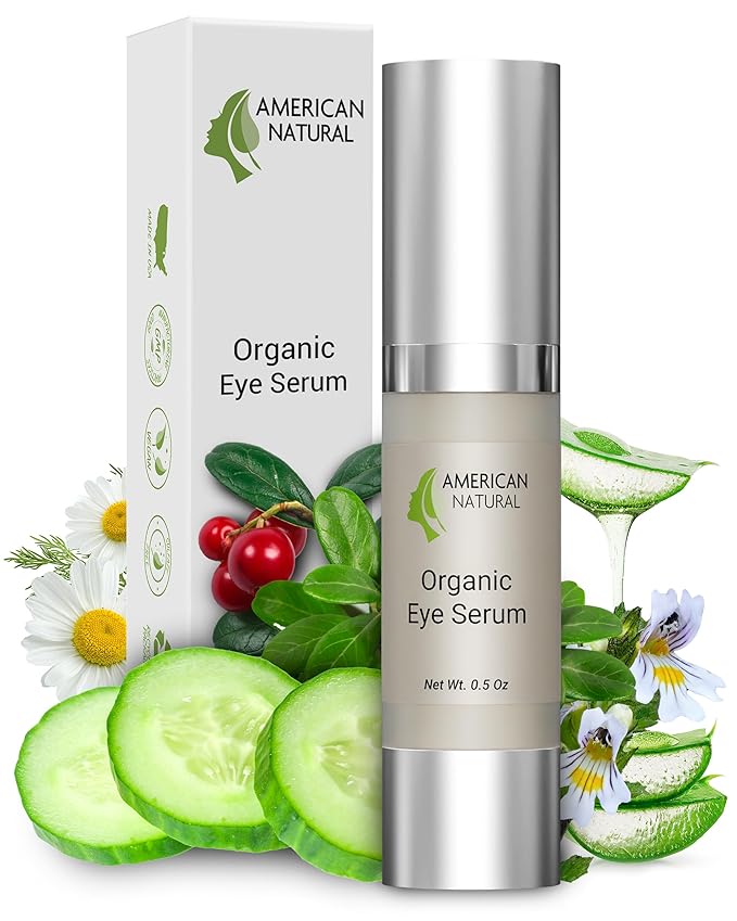 Blend Organic Eye Serum For Bags Under Eyes - Dark Eye Circle Remover with Eyebright Extract - Under Eye Serum For Dark Circles and Puffiness - Anti Aging Eye Cream For Women (0.5Oz)-GlimoraGlow