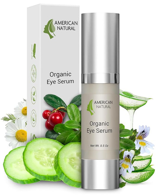 Blend Organic Eye Serum For Bags Under Eyes - Dark Eye Circle Remover with Eyebright Extract - Under Eye Serum For Dark Circles and Puffiness - Anti Aging Eye Cream For Women (0.5Oz)-GlimoraGlow