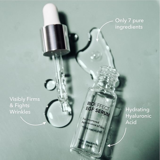 BIOEFFECT EGF Serum Treatment Duo with Hyaluronic Acid, Enhance Skin with Moisturizing, Firming, Wrinkle-Fighting Treatment for Face And Neck, Day And Night, Best Derma Roller Facial Serum-GlimoraGlow