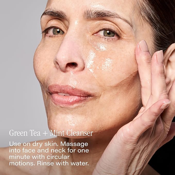 SKINN Day & Night Face Wash for Women & Men - Refreshing Green Tea & Mint Infusion, Nourishing Olive & Enzyme Formula - Complete AM/PM Cleanser Set for Hydrated-GlimoraGlow