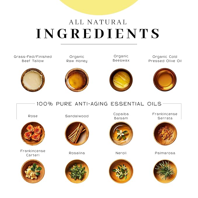 Vanman's Tallow and Honey Balm (3 Pack) - Tallow Face Moisturizer with Pure Grass-Fed/Finished Beef Tallow for Skin and Essential Oils, Organic Raw Honey and Beeswax, Cold Pressed Olive Oil - 2.5 oz-GlimoraGlow