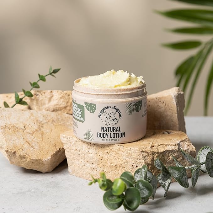 Natural Body Lotion, 8 oz, Moisturizer With Essential Oils, Vitamin E Oil, Beeswax, Extra Virgin Olive Oil, Raw Honey, Mango Butter, Sulfate & Paraben Free Body Care, Tropical Scent-GlimoraGlow