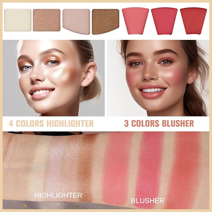 109 Colors Makeup Kit for Women Girl Full Kit Gift Set with Mirror All in One Make up Palette Included Eyeshadow Glitter Lipstick Concealer Eyeliner Eyebrow Highlighter Contour Blusher Compact PowderY-GlimoraGlow