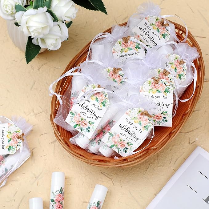 100 Pack Thank You Gifts Lip Balm Bulk Party Supplies Employee Appreciation Gifts for Guests Wedding Bridal Shower Bachelorette Gifts Baby Shower Favors for Coworkers Women Homeless Nurse-GlimoraGlow