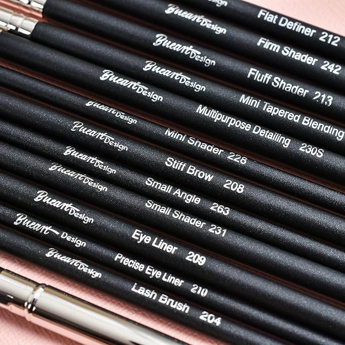 Makeup Artist MUST HAVES 42Pcs Makeup Brushes Set with Real Natural Goat Hair By BUEART DESIGN (42Pcs Matte Pearl Black)-GlimoraGlow