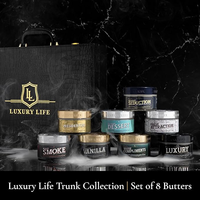 LUXURY LIFE BUTTER - Scented, Luxurious Body Butter With All-Natural Hyaluronic Acid For Soft, Hydrated Skin - For Men & Women - Suitable For All Skin Types - Luxury Life Trunk Collection 240 oz.-GlimoraGlow