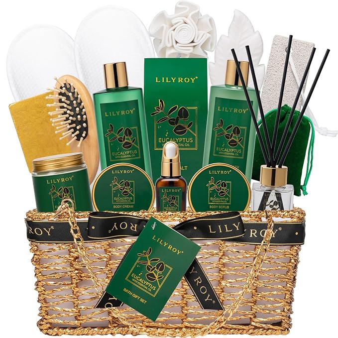 18-Piece Luxury Spa Gift Basket Set for Fathers Day Bath & Body Care Kit for Women & Men Perfect Gift for Christmas Mother's Day Birthday with Shower Gel & More Great for Holidays & Special Occasions-GlimoraGlow