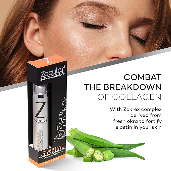Zocufill Elixir Eye Gel and Face Serum - Eye Bags Treatment for Women and Men - Reduce the Appearance of Dark Circles, Puffy Eyes, Fine Lines and Wrinkles-GlimoraGlow