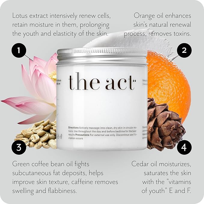 The Act Firming Body Cream – Hydrating Cream with Green Coffee & Lotus – Smooths and Nourishes Skin for a Spa-Like Experience for Men and Women, 8.5 fl oz-GlimoraGlow