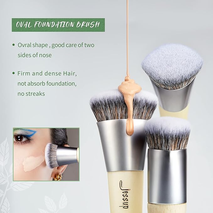 Jessup Vegan Makeup Brushes Set Premium Synthetic Powder Foundation Highlight Concealer Eyeshadow Blending Eyebrow Liner Spoolie Brush Set Burlywood 12pcs T327-GlimoraGlow