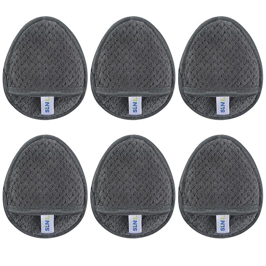 SINLAND Reusable Makeup Remover Pads For Face,Eye,Lips Microfiber Gentle Facial Cleansing Cloths for All Skin Types Friendly for Makeup Remover With Laundry Bag 5.1inchx3.93inch Gray Pack of 6-GlimoraGlow