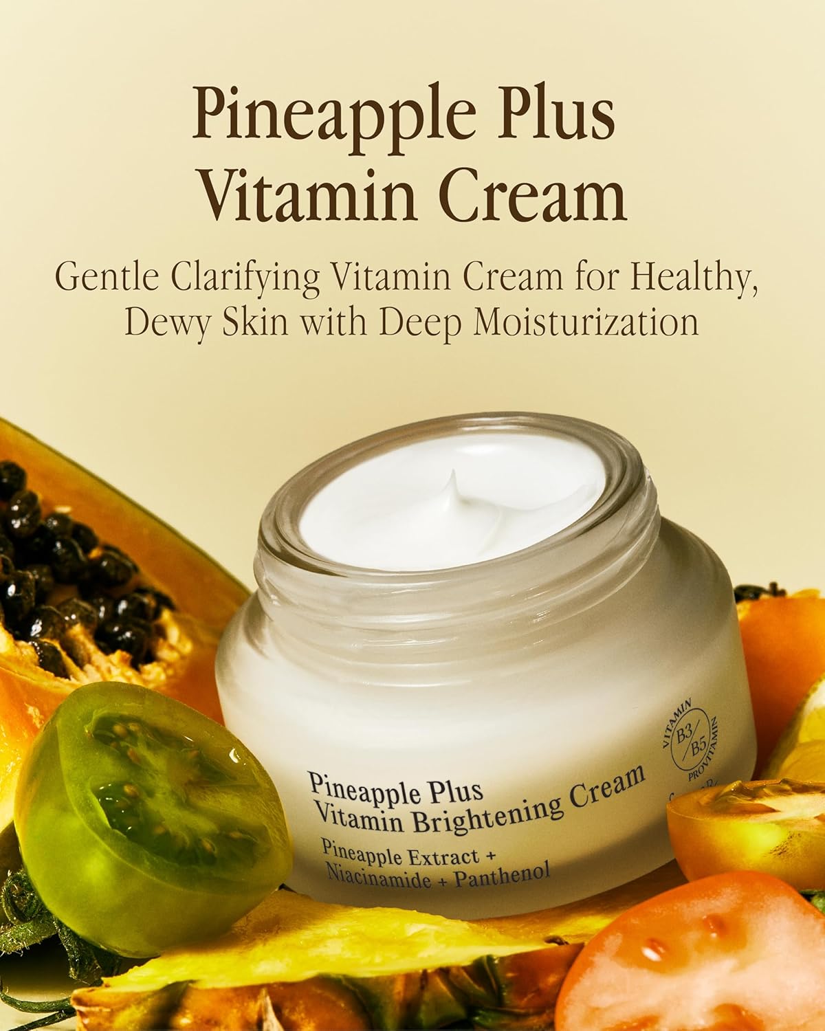 Farm Rx Pineapple Plus Vitamin Cream (1.7fl oz) - Clear Blemishes for Even Skin Tone. Korean Skin Care Moisturizer. Niacinamide, Vitamin C Derivative, AHA. Vegan.-GlimoraGlow