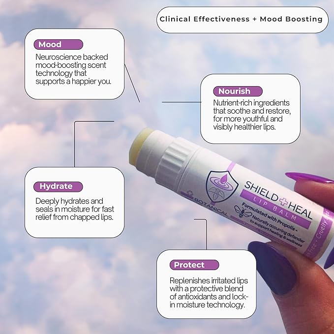 2 Pack - Botanical Lip Balm with Aromachology, Mood-Boosting Fragrance Technology, Soothes Chapped Lips & Relieves Dryness, Silky Smooth Texture Warms on Contact (2 Pack)-GlimoraGlow