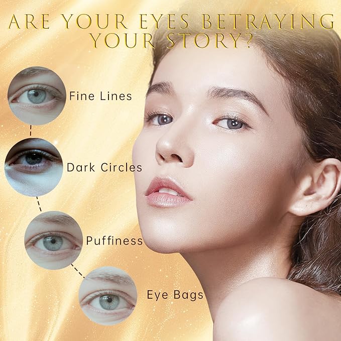 ASAMO Retinol&Caffeine eye serum, Fast Absorbing, Correction for Puffy Eye Bags Fine Lines Dark Circles Wrinkles, 48Hr Hydrating Under Eye Cream, 0.7fl.oz-GlimoraGlow