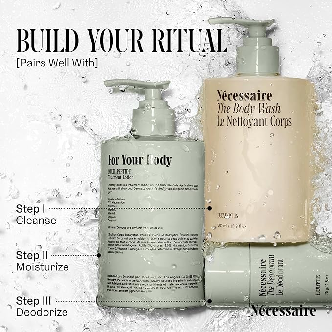 Nécessaire Eucalyptus Body Wash with Pump | Multi-Oil Nourishing Cleanse For Women + Men | Gel Cleanser | Dermatologist-Tested. Hypoallergenic | No SLS/SLES (500 ml / 16.9 fl. oz.)-GlimoraGlow